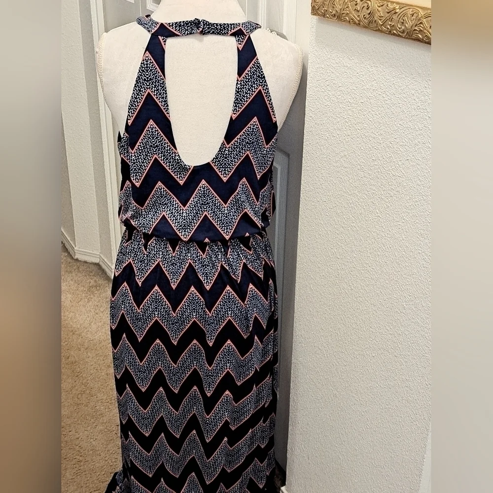 Three Pink Hearts Halter Maxi Dress Size M - Picture 2 of 9
